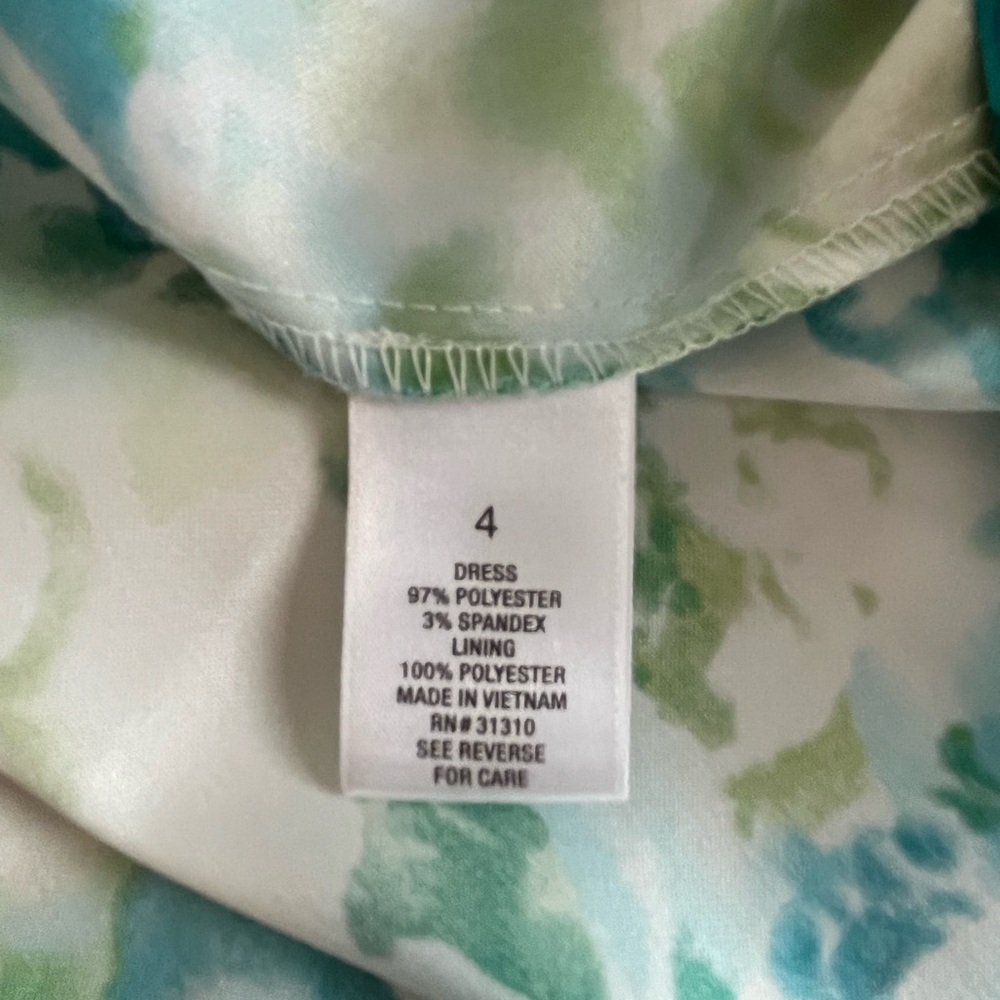 AGB Floral Midi Dress Blue & Green Women’s Size 4 - Picture 4 of 15